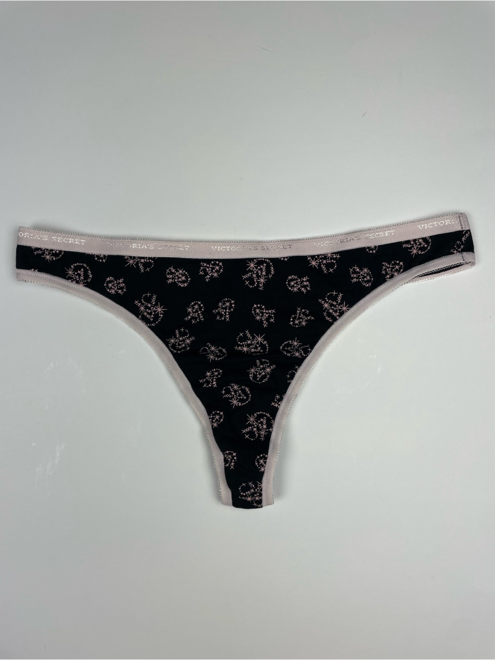 NWT VTG 2009 Victoria’s Secret Star Constellation Logo Thong Pink Black